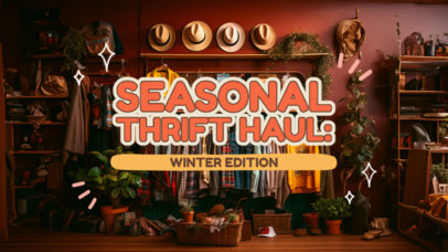Thrift Vlog YouTube Thumbnail Maker for a Winter Edition
