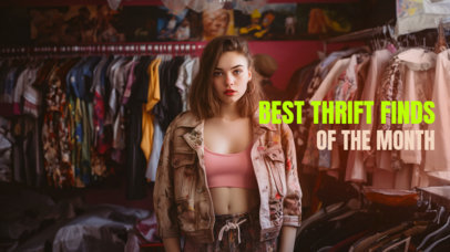 Fashion YouTube Thumbnail Creator for a Best Thrift Finds Channel