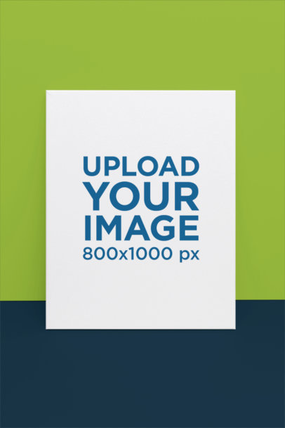 Mockup of an Art Print Canvas Placed Against a Colorful Wall m37138