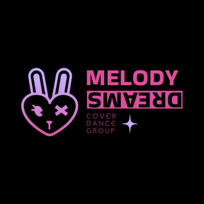 Online Logo Maker for a Dance Group Featuring a Heart-Shaped Bunny