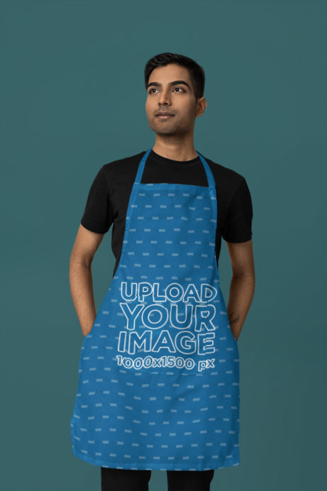 Kodenipr Club Apron Mockup of a Serious Man Posing for an E-Shop Catalog