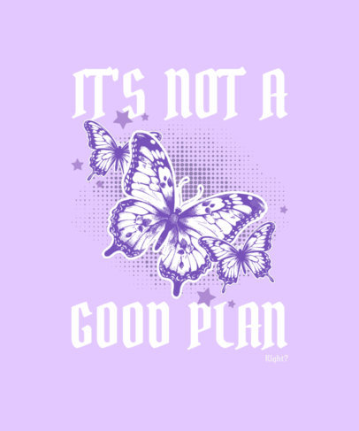 Quote T-Shirt Design Template With a Butterfly Graphic Inspired by Olivia Rodrigo's Concert Merch