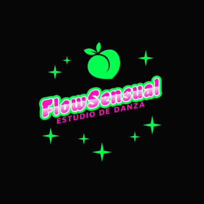 Online Logo Maker Featuring a Peach Graphic for a Dance Studio