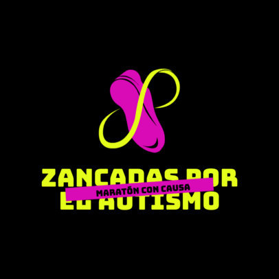 Fundraising Marathon for Autism Logo Creator with a Sneaker Graphic