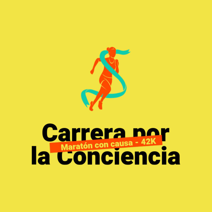 Charity Logo Maker Featuring a Runner with a Ribbon for an Autism Marathon