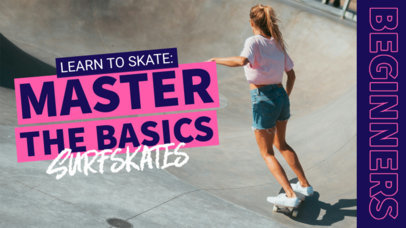 YouTube Thumbnail Template for a Learn How To Skate-Themed Vlog ed6850i