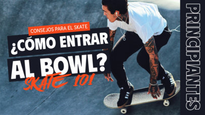 YouTube Thumbnail Template for a Skating Tips Vlog