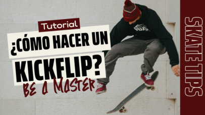 YouTube Thumbnail Generator for a Skater's Kickflip Tutorial Vlog