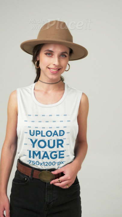 Boho-Themed Video of a Woman Wearing a Bella Canvas Tank Top