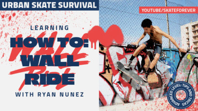 YouTube Thumbnail Template for an Urban Skating Tips Vlog
