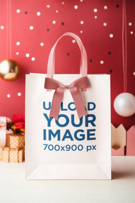 AI-Generated Gift Bag Mockup Featuring an Aesthetic Background