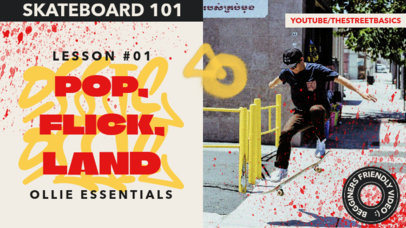 YouTube Thumbnail Generator with Graffiti Graphics for a Skating Tricks Vlog