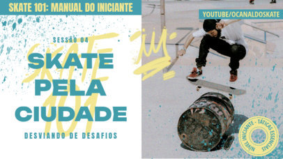 YouTube Thumbnail Creator for a Beginner Skating Vlog Featuring a Graffiti Crown Icon