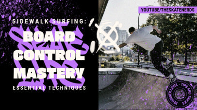 YouTube Thumbnail Maker for a Skater's Sidewalk Surfing Tutorial