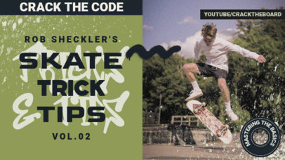 YouTube Thumbnail Template for a Skating Tricks and Tips Vlog