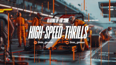 Twitch Screen Video Creator with a Racing Pit Stop in the Background for a Gamer 2681 7879