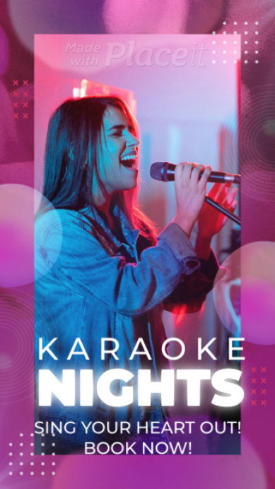 Karaoke Night Instagram Story Video Creator to Share an Event