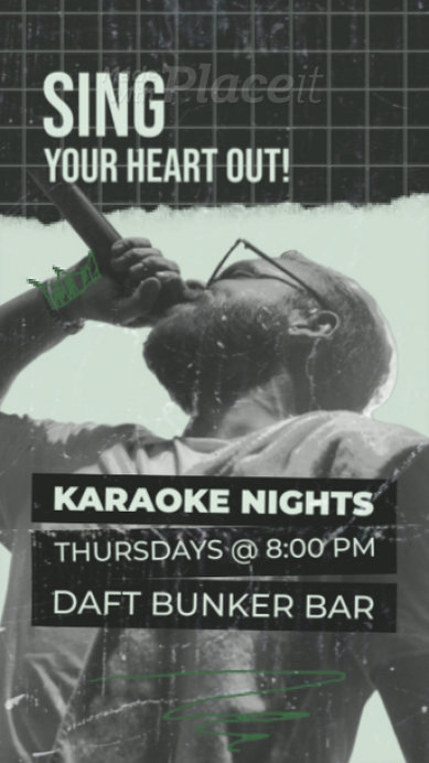 Instagram Story Video Maker with Animated Text to Promote a Karaoke Night