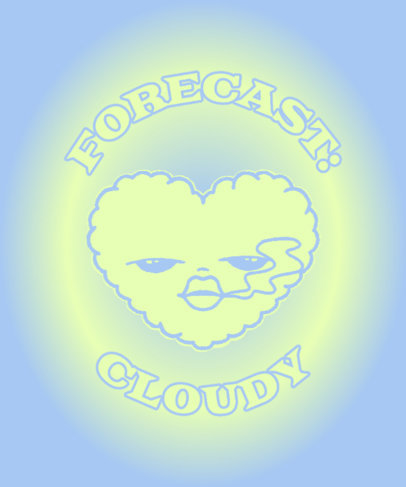 Illustrated T-Shirt Design Creator With a Smokey Heart for Stoner Girls 5346i-6302