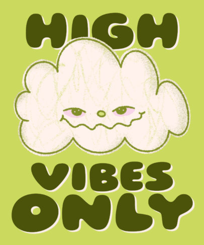 T-Shirt Design Generator With a Cartoonish Cloud Graphic for Stoner Girlies