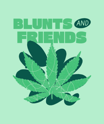 T-Shirt Design Template With an Illustrated Weed for Stoner Girlies