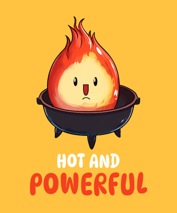 Placeit - T-Shirt Design Template With a Cartoonish Flame Inspired by a ...
