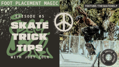 YouTube Thumbnail Generator with a Retro Peace Symbol for a Skating Vlog ed6848k