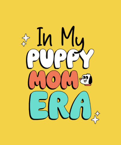 Colorful T-Shirt Design Template for Puppy Parents With a Dog Graphic