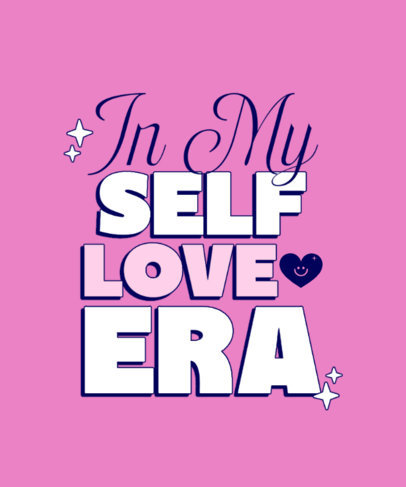 T-Shirt Design Maker Featuring a Self-Love Theme and a Heart Icon