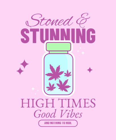 Illustrated T-Shirt Design Creator With a Cannabis-Themed Graphic