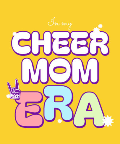 T-Shirt Design Template for Cheering Moms Featuring a Hand Icon and Bold Fonts