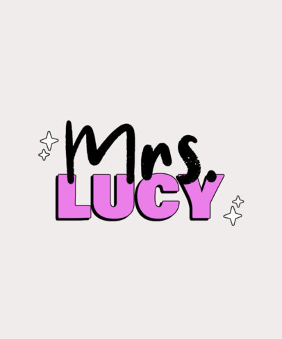 T-Shirt Design Template With a Minimalist Aesthetic and Mrs Theme