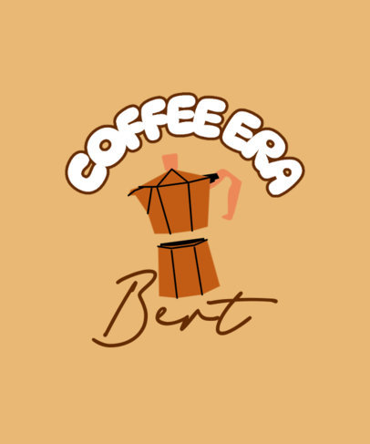 T-Shirt Design Template for Coffee Enthusiasts With a Coffee Grinder Machine