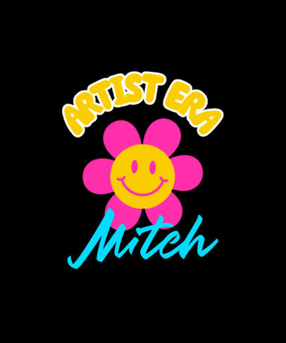 Illustrated T-Shirt Design Maker Featuring a Flower Graphic for Arts Enthusiasts ED-6856l