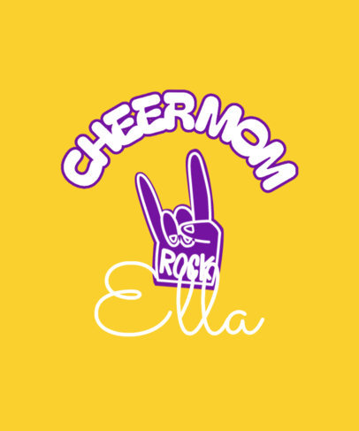 T-Shirt Design Template for Cheering Moms Featuring a Hand Icon ED-6856k