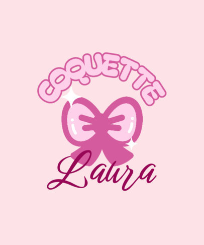 T-Shirt Design Generator With a Pink Bow Graphic and a Coquette Theme