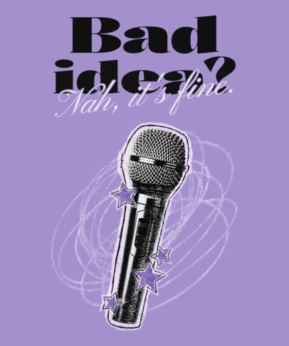 Illustrated T-Shirt Design Template With an Olivia Rodrigo-Inspired Aesthetic