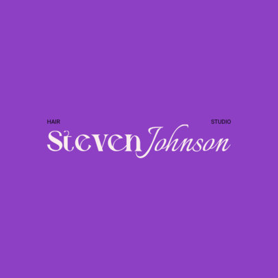 Brand Logo Template for a Hair Salon Featuring a Minimalist Aesthetic