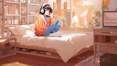 Intro Video Generator With an Anime Illustration for Lo-Fi Tunes