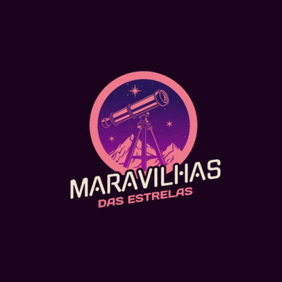 Space Content Channel Logo Generator Featuring a Telescope Illustration