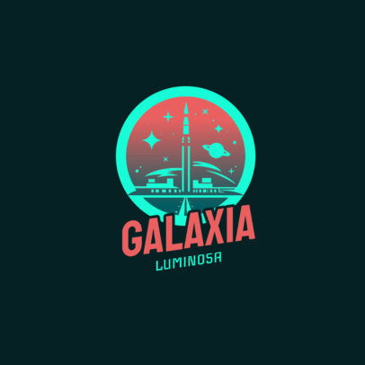 Online Logo Creator Featuring a Futuristic City with Stars and Planets 6372i