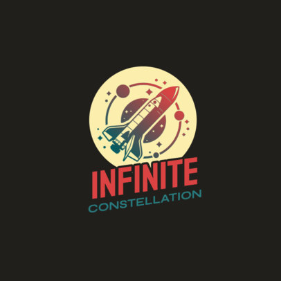 Logo Generator for a Space Content Channel Featuring an Illustrated Spaceship 