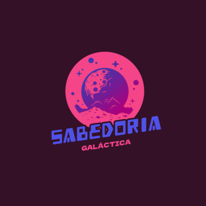 Logo Template Featuring an Illustrated Moon Graphic