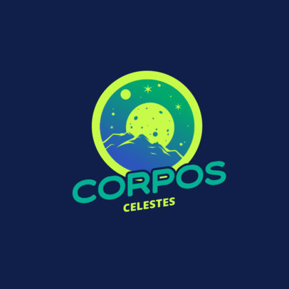 Space Content Creator Logo Template Featuring an Illustrated Moon