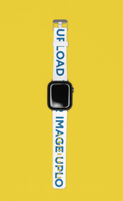Watch Band Mockup Featuring a Colorful Backdrop