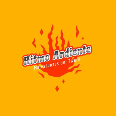 Twerking Lessons Logo Generator with Illustrated Flames