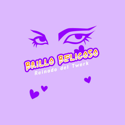 Twerking School Logo Creator Featuring Illustrated Eyes