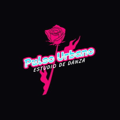 Online Logo Maker for a Dance Studio Featuring a Rose Graphic
