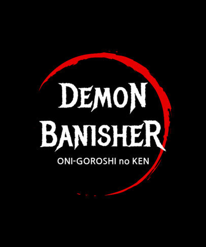 T-Shirt Design Maker Featuring a Trendy Theme Inspired by an Anime Title Card