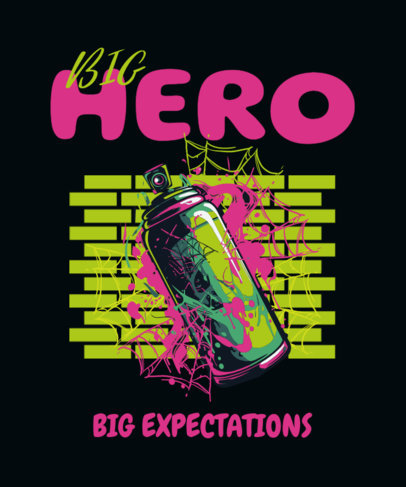 Illustrated T-Shirt Design Creator Featuring a Spider-Verse-Inspired Hero Quote